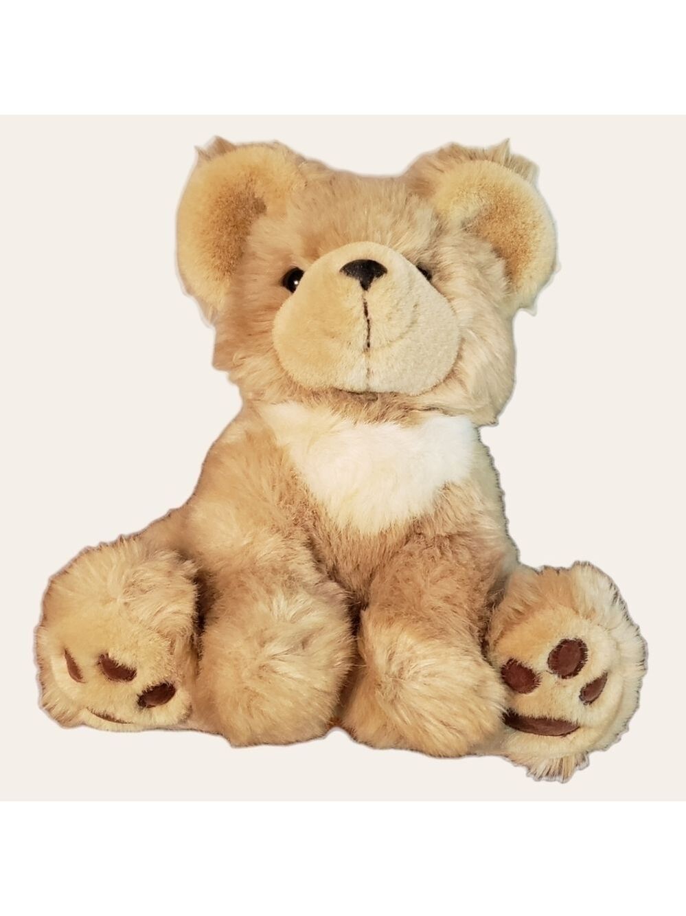 𝅺CHOSUN International Korea Plush Bear Sitting 11" Light Brown Fuzzy Vintage